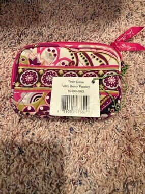 Vera Bradley Very Berry Paisley Quilted Tech Case - Pink, Purple & Green